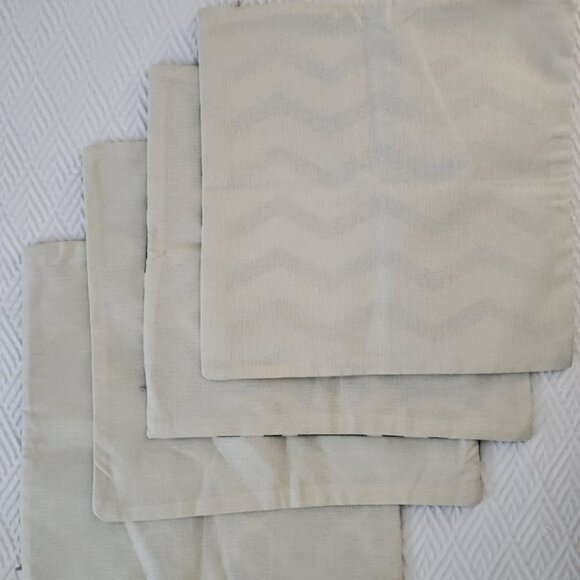 New Canvas Blue and Beige Pattern Pillow Covers pk of 4 ( 17×17") - Picture 8 of 8